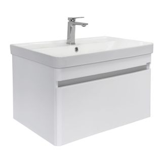 Тумба-умывальник Comforty подвесная Валдай-80П белая матовая с раковиной Comforty 4480