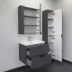 Тумба-умывальник Comforty Лима-70П2 антрацит с раковиной Como 70