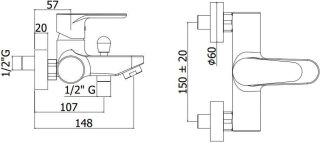 Смеситель для ванны с душем Paffoni Green GR022CR