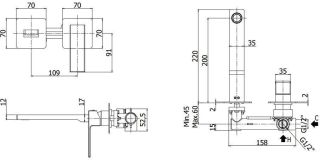 Смеситель для раковины Paffoni Elle EL105NO70 (с внутренней частью)
