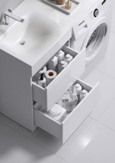 Тумба под раковину Aqwella Forma FOR01052 с двумя ящиками под стиральную машинку 115 см