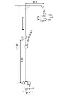 Душевая стойка Shevanik S9536 хром