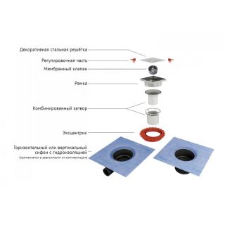 Душевой трап Berges Zentrum Antik 091464 10см хром глянец