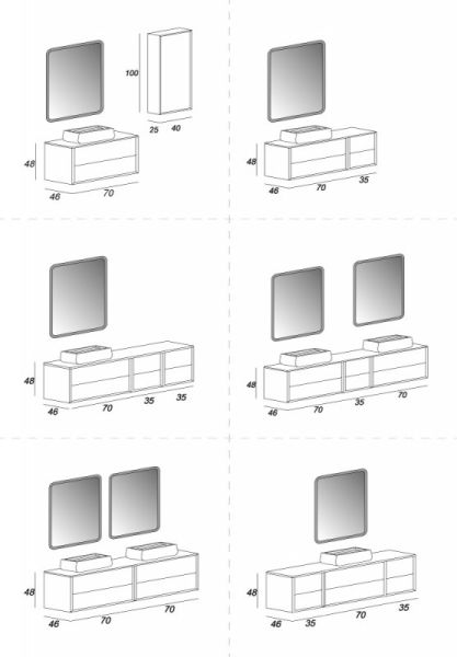 Тумба под раковину Cezares 70x48 Rovere Tabacco Bellagio 54716