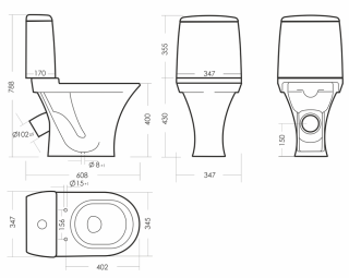 Унитаз-компакт Sanita Аттика Комфорт белый
