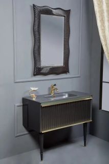 Тумба под раковину Armadi Art Vallessi Avangarde Canale 100см чёрный/хром 843-100-BCR