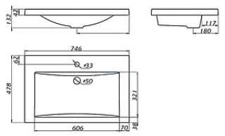 Раковина из искусственного мрамора Art&Max 75см AM-LAV-750-MR-A