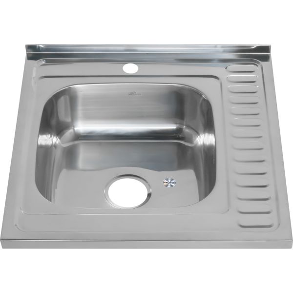 Мойка 6060 L Melana левая хром с сифоном (006 t L *10)