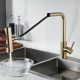 Смеситель для кухни Shevanik S263G с мультифункциональным изливом золотой сатин