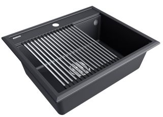 Комплект Paulmark: мойка Stepia 60 и ролл-мат Step PM115951-AN+R375-BS антрацит/брашированная нержавеющая сталь