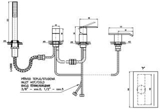 Смеситель на борт ванны Rav Slezak Loira LR574.5PZ золото