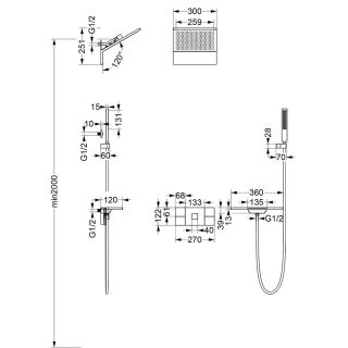 Верхний душ Vincea Futura VSHD-2F11CH хром