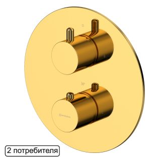 Смеситель термостат скрытого монтажа на 2 потребителя WHITECROSS Y YY1236GL золото