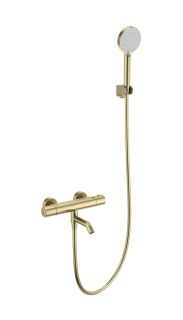 Смеситель для ванны с душем Wonzon & Woghand WW-B3029-A1-BG с термостатом брашированное золото
