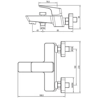 Смеситель для ванны Aquanet Gotic AF440-20С 216773 хром