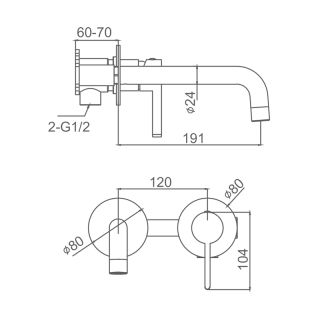 Встраиваемый смеситель для раковины Splenka S221.11.09 графит