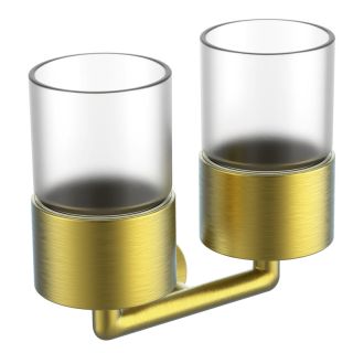 Стакан для ванной комнаты двойной Raglo R320.08.03 золотой сатин