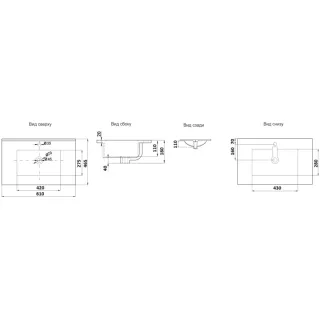 Раковина Brevita 9060MMB 61x46.5 см накладная черный матовый
