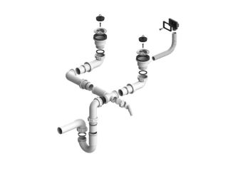 Двойной сифон Alveus 1020092 FI 70 c двумя переливами