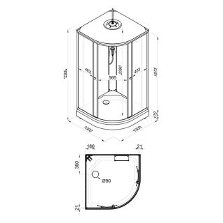 Душевая кабина Triton Стандарт-Полосы Щ0000061830 100x100 см профиль белый стекло с узором