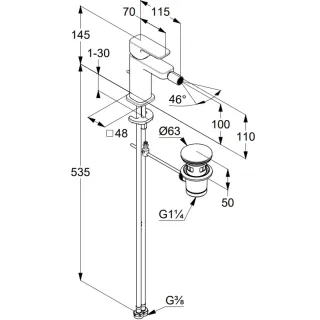 Смеситель для биде Kludi Renon 422160575 хром