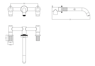 Встраиваемый смеситель для раковины Boheme Elegante 152-2-B-EL чёрный
