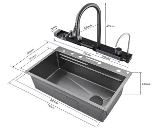 Мойка кухонная Ceruttispa GLORIA nano Gold CT10355 многофункциональная золотая