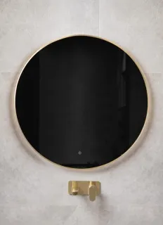 Зеркало с подсветкой Armadi Art 545-100-MG 100 см сенсорный выключатель антизапотевание золото матовое