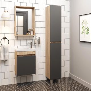 Подвесная тумба под раковину Onika Милтон 104511 45см серый/дуб сонома