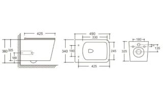 Унитаз подвесной Ceruttispa Maiella Aria PP CT10479 безободковый белый