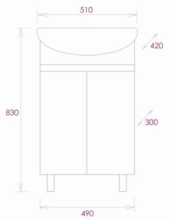 Напольная тумба под раковину Onika Милтон 105036 50см белый