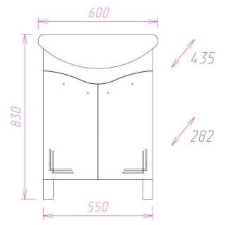 Напольная тумба под раковину Onika Лада 106002 60см белый