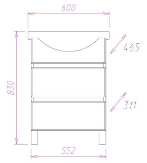 Напольная тумба под раковину Onika Элита 106122 60см коричневый штрокс