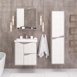 Подвесная тумба под раковину Onika Брендон 106138 60см бетон крем/камень светлый