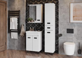 Напольная тумба под раковину Onika Балтика-Квадро Black 106139 60см белый