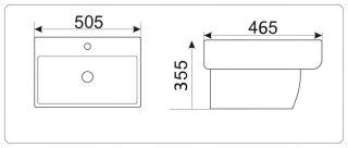 Раковина  CeramaLux NB164 белый 50.5 см