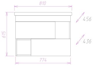 Подвесная тумба под раковину Onika Санторини 108043 80см дуб белый крафт
