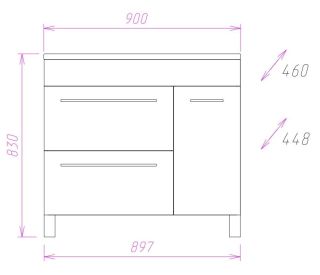 Напольная тумба под раковину Onika Олимп 109015 90см белый