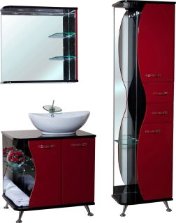 Зеркало с подсветкой Bellezza Рио 70см правое красный/черный 00000001213