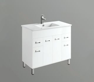 Раковина  CeramaLux 9010E белая 101 см