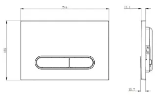 Кнопка смыва Boheme 667-B механическая чёрный
