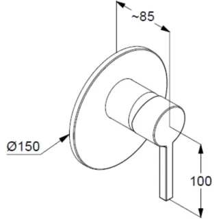 Смеситель для душа и ванны Kludi Nova Fonte 207553915 чёрный матовый