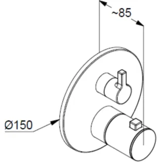 Термостатический смеситель для ванны и душа Kludi Nova Puristic 208853915 чёрный матовый