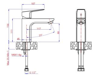 Смеситель для раковины Paini Viva Style P4YO205 чёрный