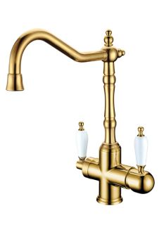 Смеситель для раковины Boheme с краном TRADIZIONALE ORO золото