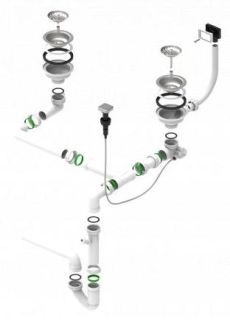 Двойной сифон для мойки Alveus 1127257