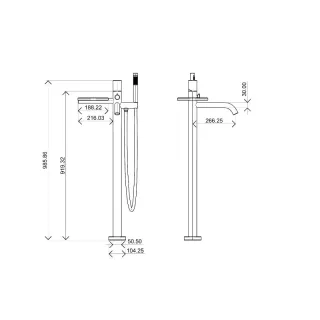 Напольный смеситель для ванны Boheme Stick Spirale 129-CRCR.4 хром