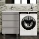 Тумба напольная Style Line Даллас Леон 120 Люкс Plus СС-00002449 под раковину для стиральной машины три ящика серый