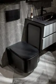 Подвесной унитаз Boheme Mane 970-SET-B безободковый чёрный матовый