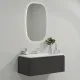 Тумба с раковиной Black&White Universe 935800 80 см серый